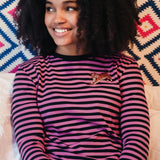 SUGARHILL Brunswick Black/Pink T-shirt, Leaping Tiger