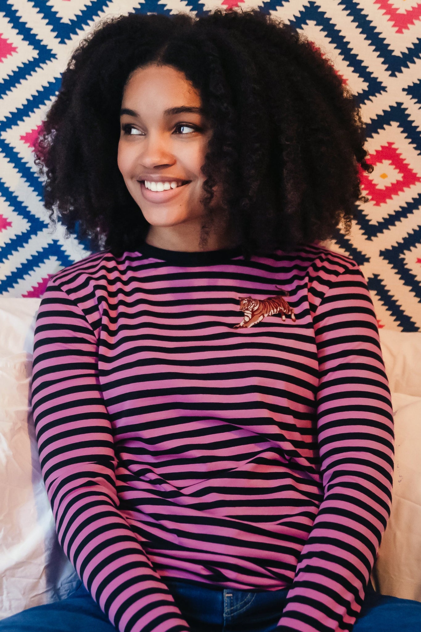 Camiseta SUGARHILL Brunswick Black/Pink, Leaping Tiger