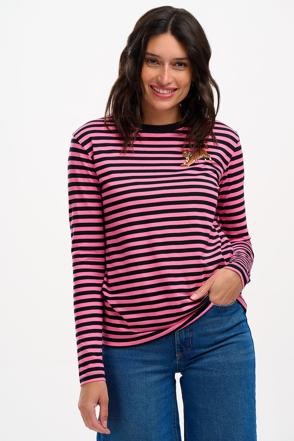 Camiseta SUGARHILL Brunswick Black/Pink, Leaping Tiger