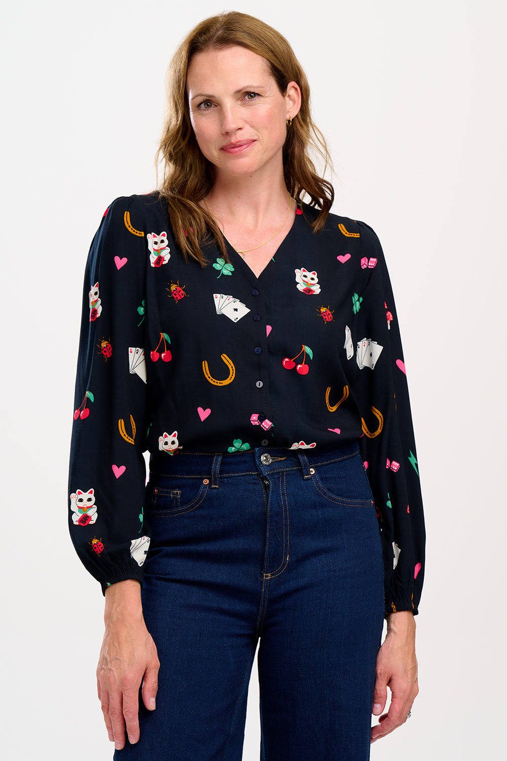 Blusa SUGARHILL Imelda Black Lucky Charms