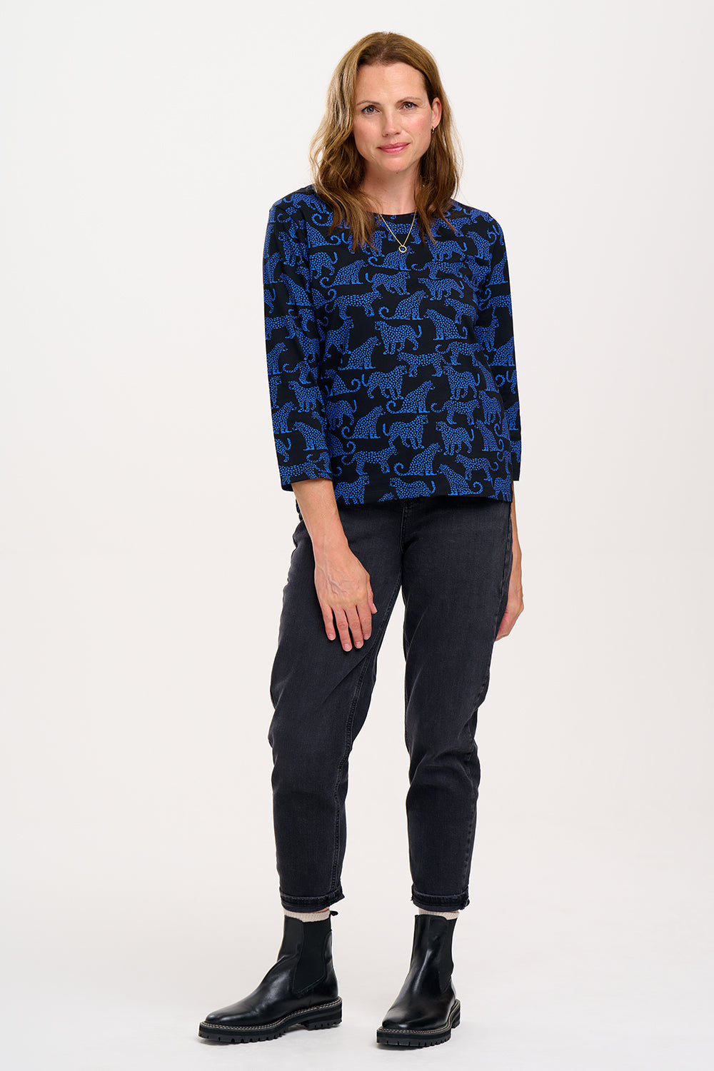 Top SUGARHILL Noor Black/Blue, Leopard Spots