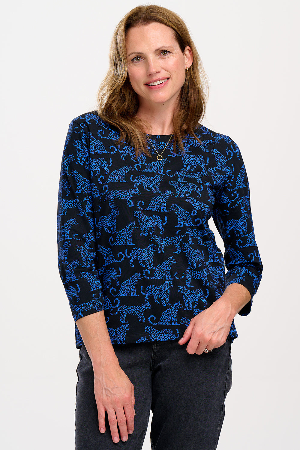 Top SUGARHILL Noor Black/Blue, Leopard Spots