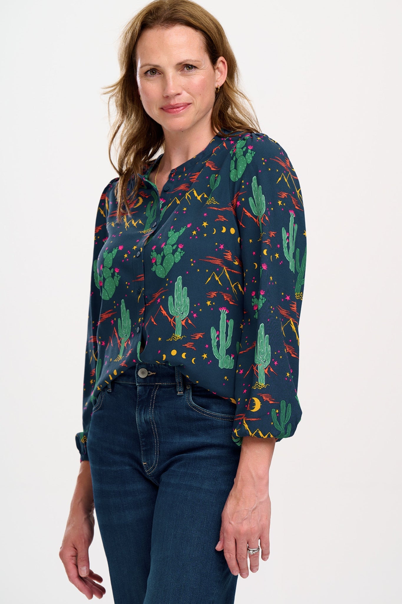 SUGARHILL Hannah Bluse Navy Night Desert