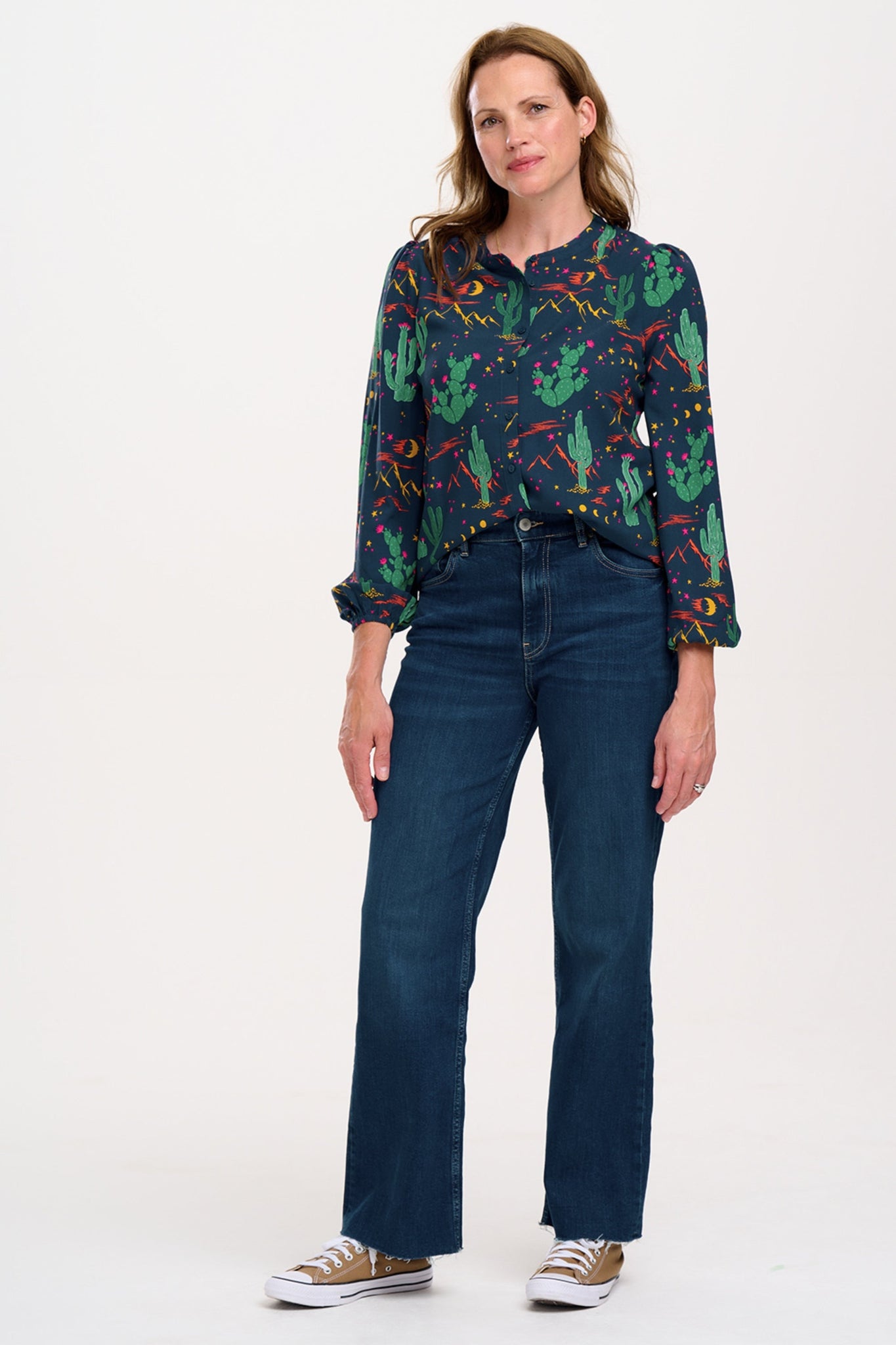 SUGARHILL Hannah Blouse Navy Night Desert