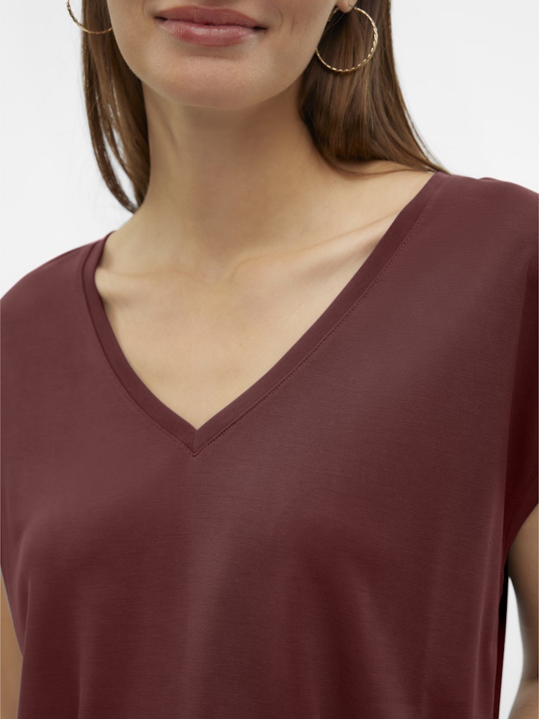 Vero Moda Women's Basic Filli T-shirt V-neck Nostalgia Rose