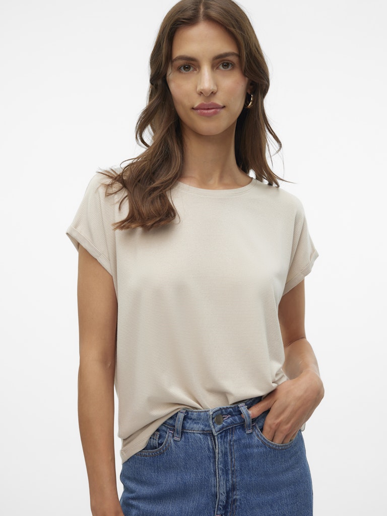 Camiseta Vero Moda Lava Glitter Oatmeal