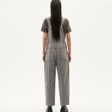 THINKING MU Corduroy Light Grey Overalls