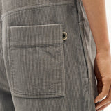 THINKING MU Corduroy Light Grey Overalls