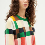 THINKING MU Merino Wool Grid Philis Pullover