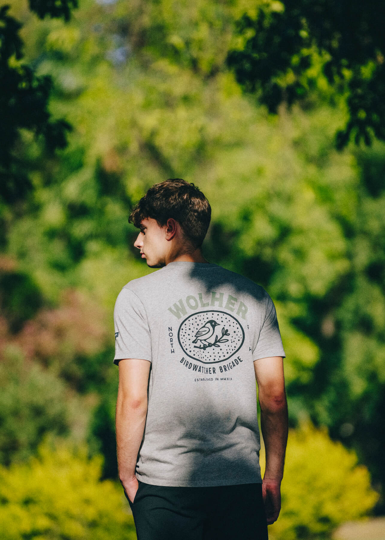 WOLHER Birdwatcher Gray T-shirt 