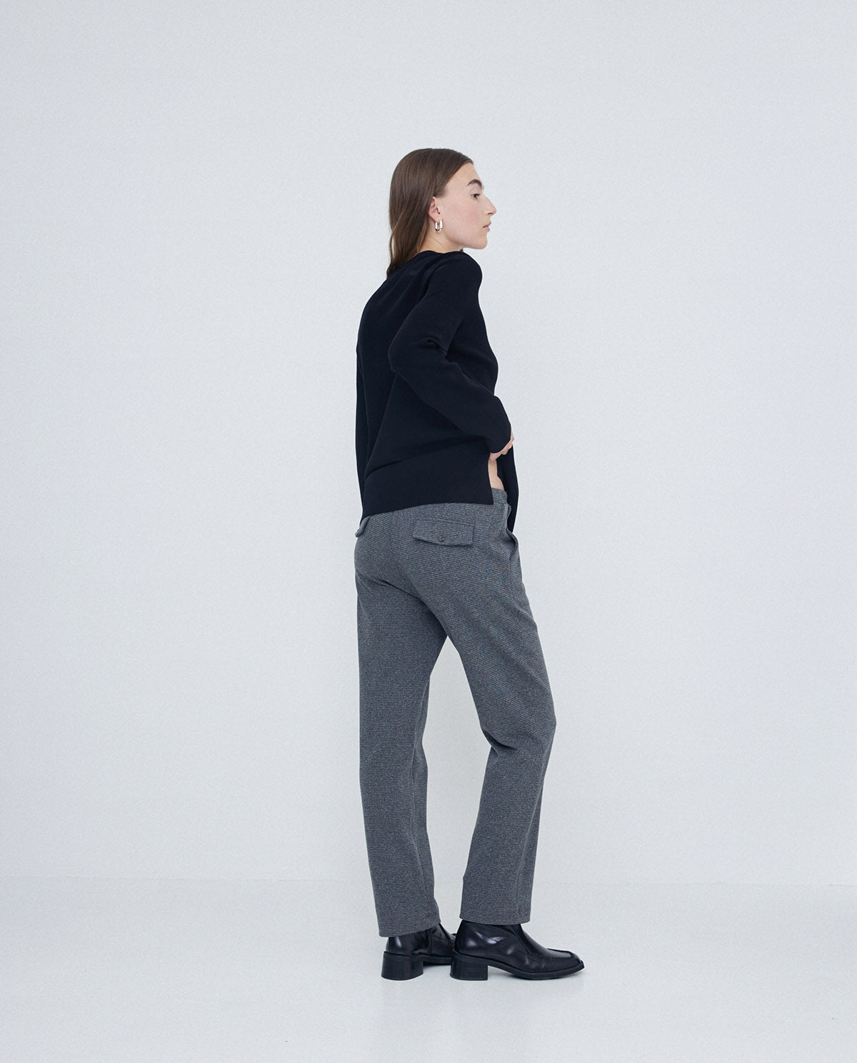 YERSE Santsa Anthracite Houndstooth Trousers