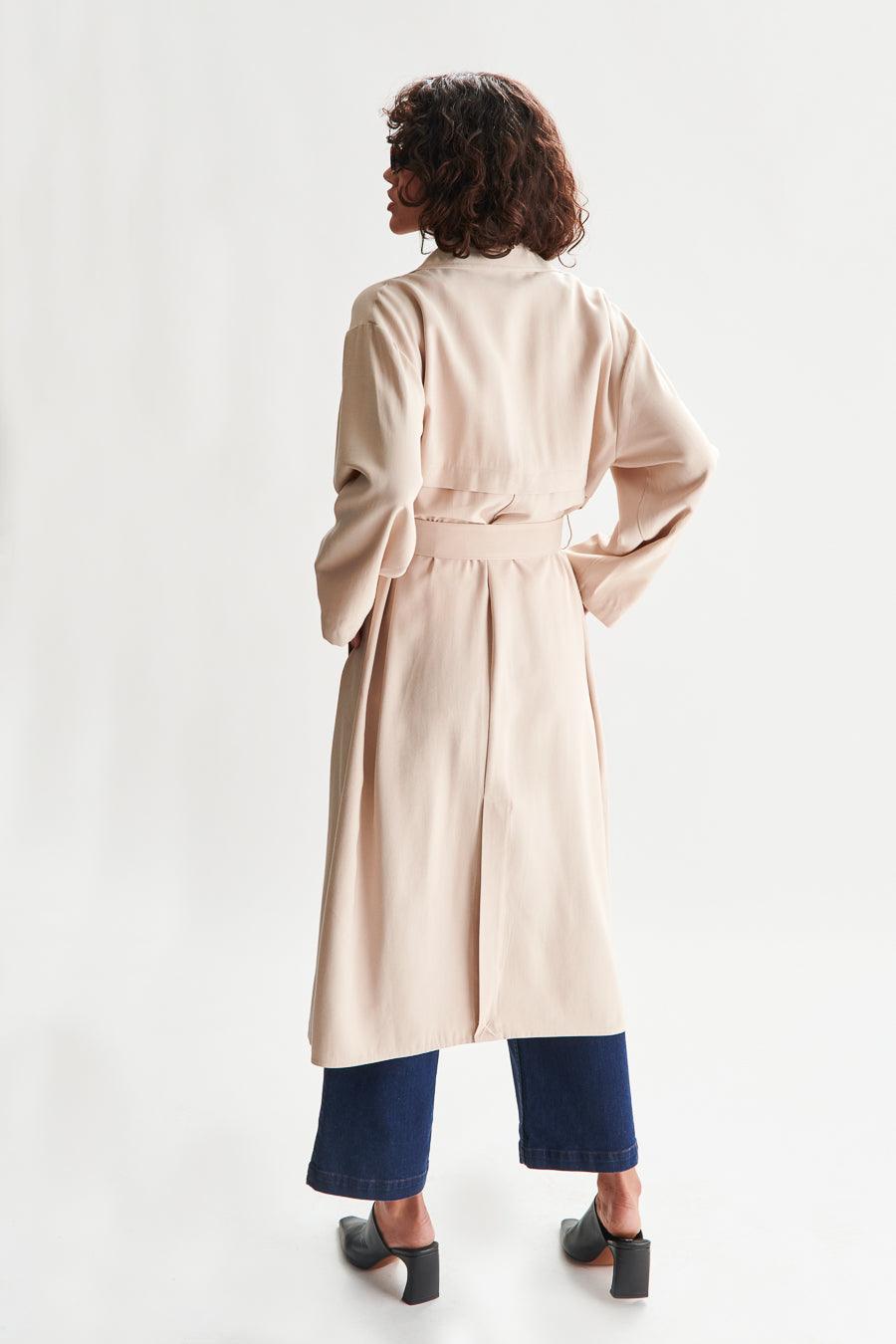 Abrigo 24Colours Gabardina Beige - ECRU