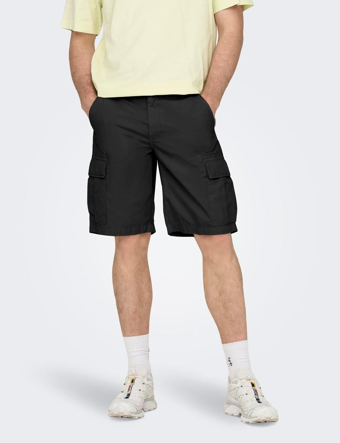 Bermudas Only&Sons Loc Cargo Black - ECRU