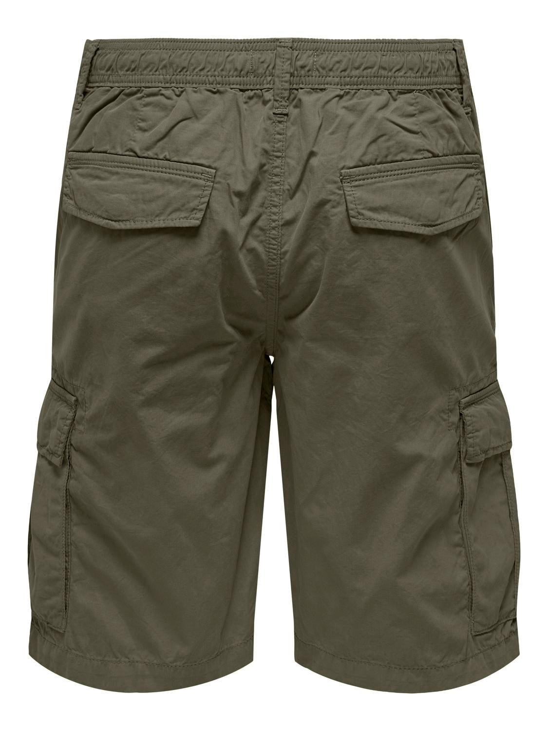 Bermudas Only&Sons Loc Cargo Olive Night - ECRU