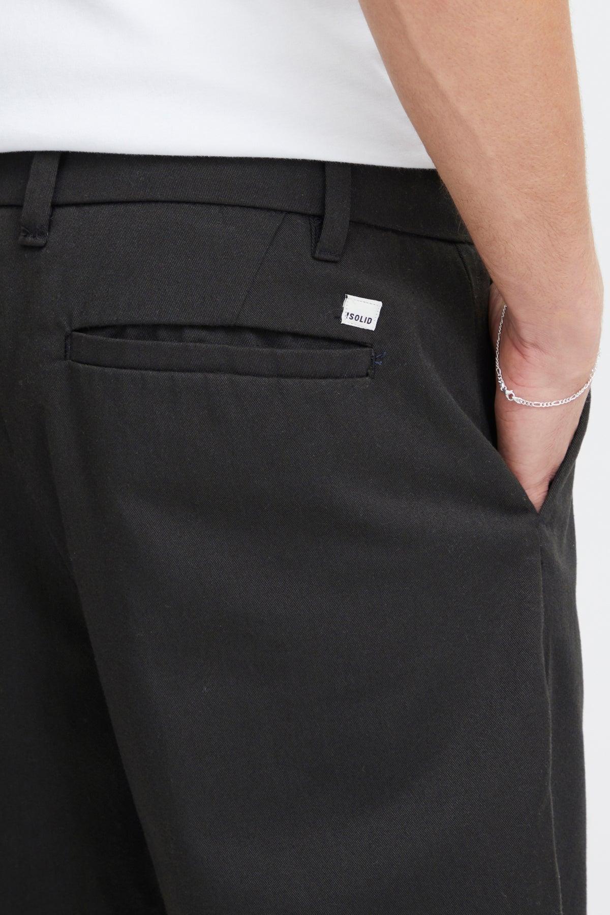 Bermudas !Solid Eldric True Black - ECRU