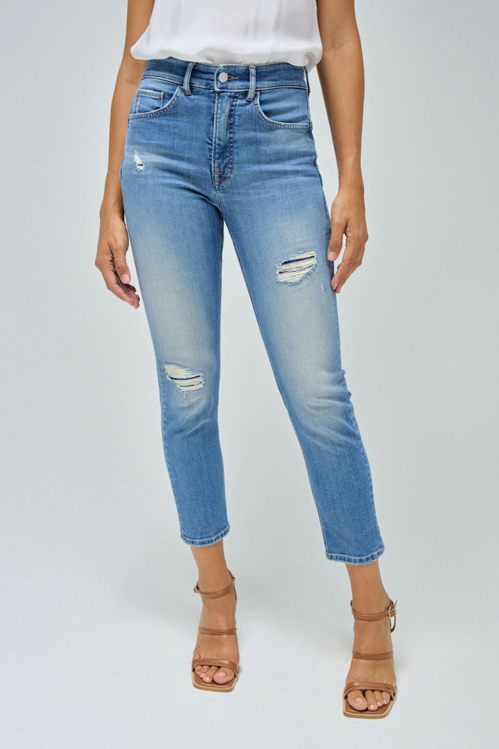 Vaqueros Faith Push In Cropped Slim Salsa