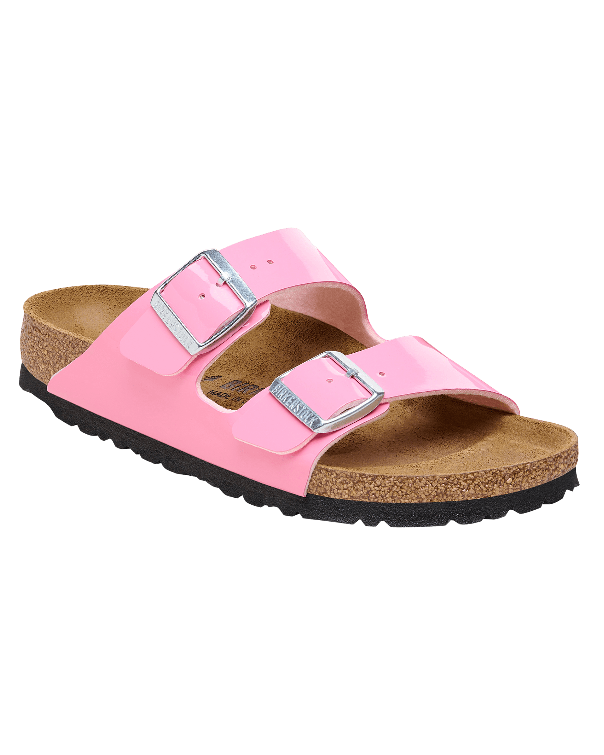 Birkenstock Arizona Birko-Flor Esmaltado Patent Candy Pink/Black - ECRU