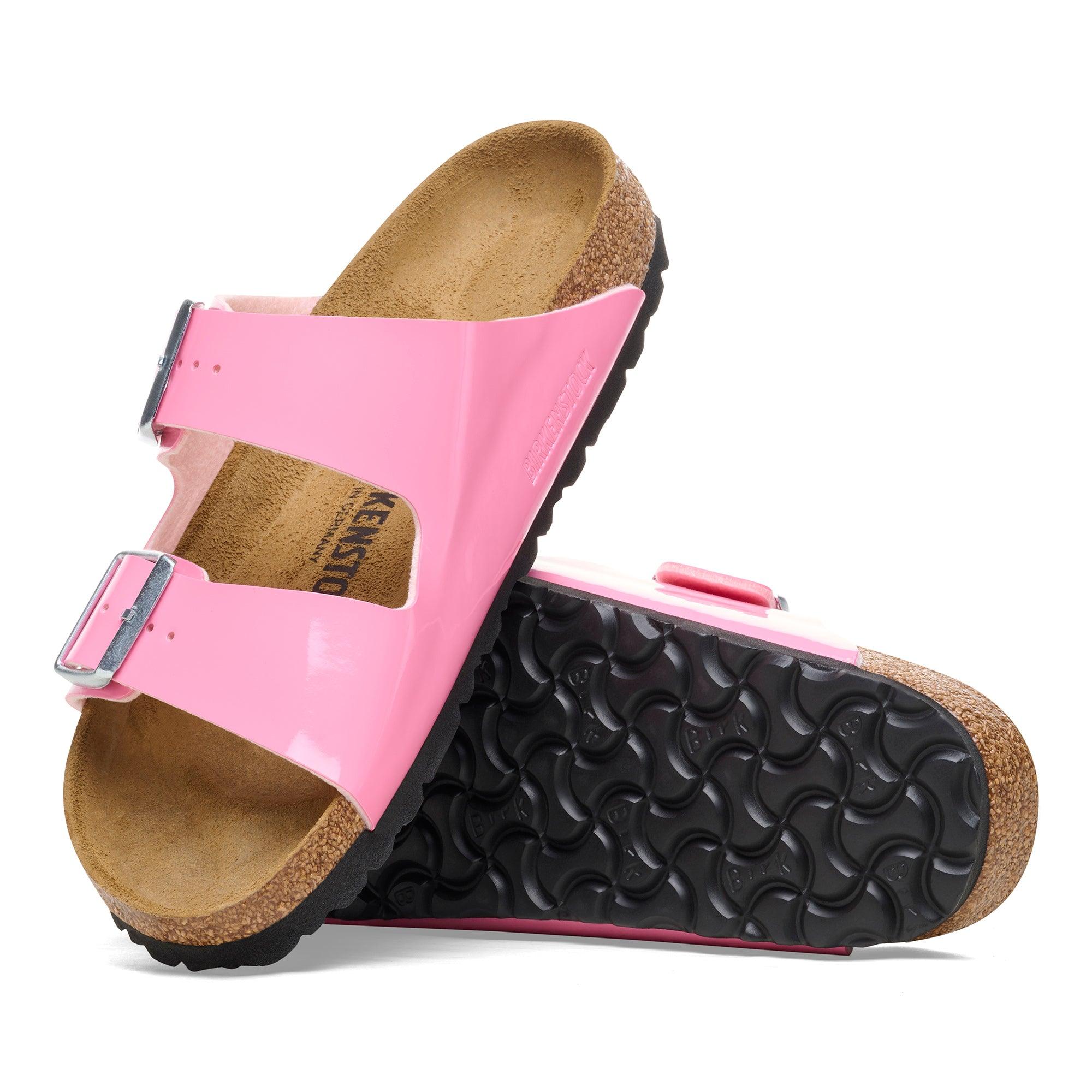 Birkenstock Arizona Birko-Flor Esmaltado Patent Candy Pink/Black - ECRU