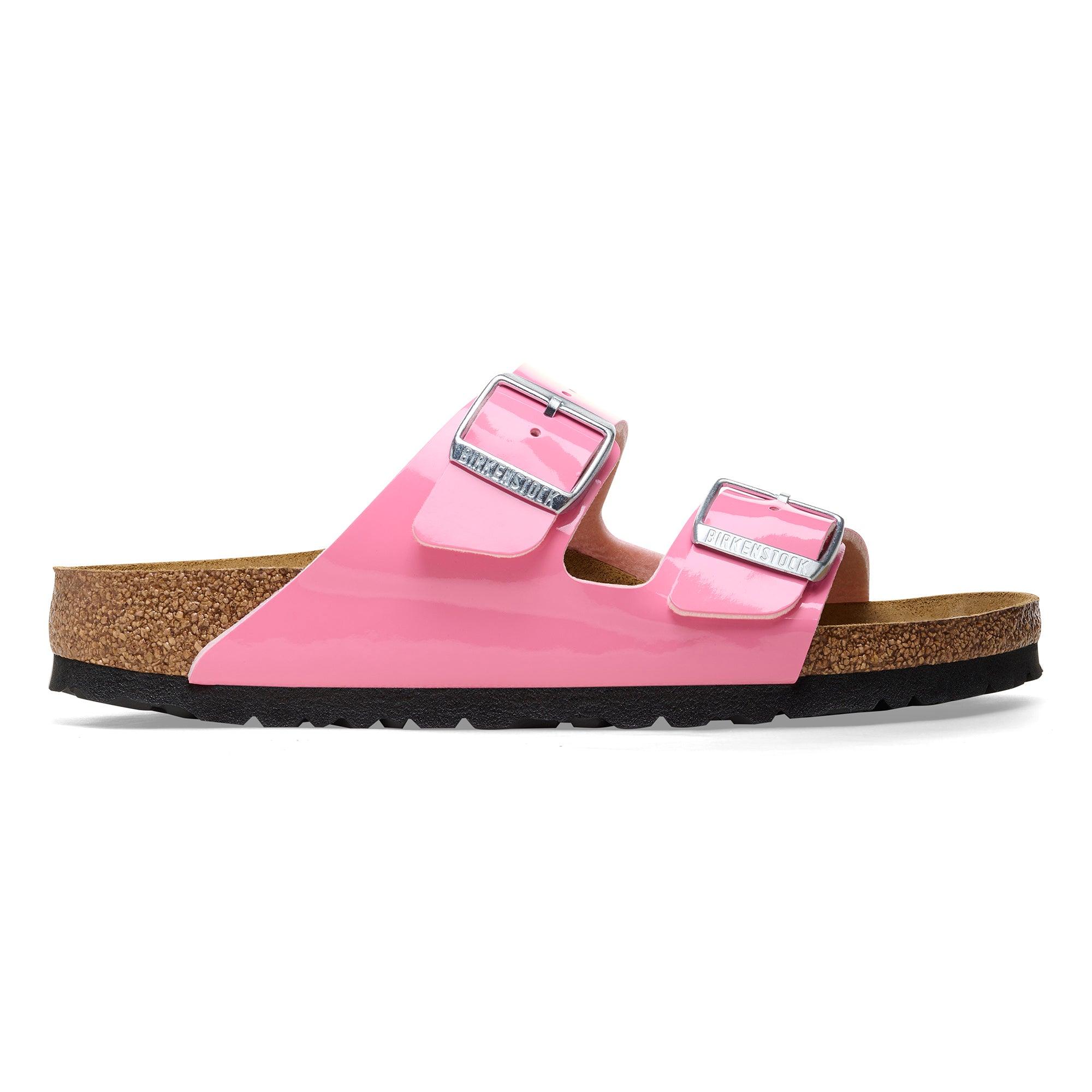 Birkenstock Arizona Birko-Flor Esmaltado Patent Candy Pink/Black - ECRU