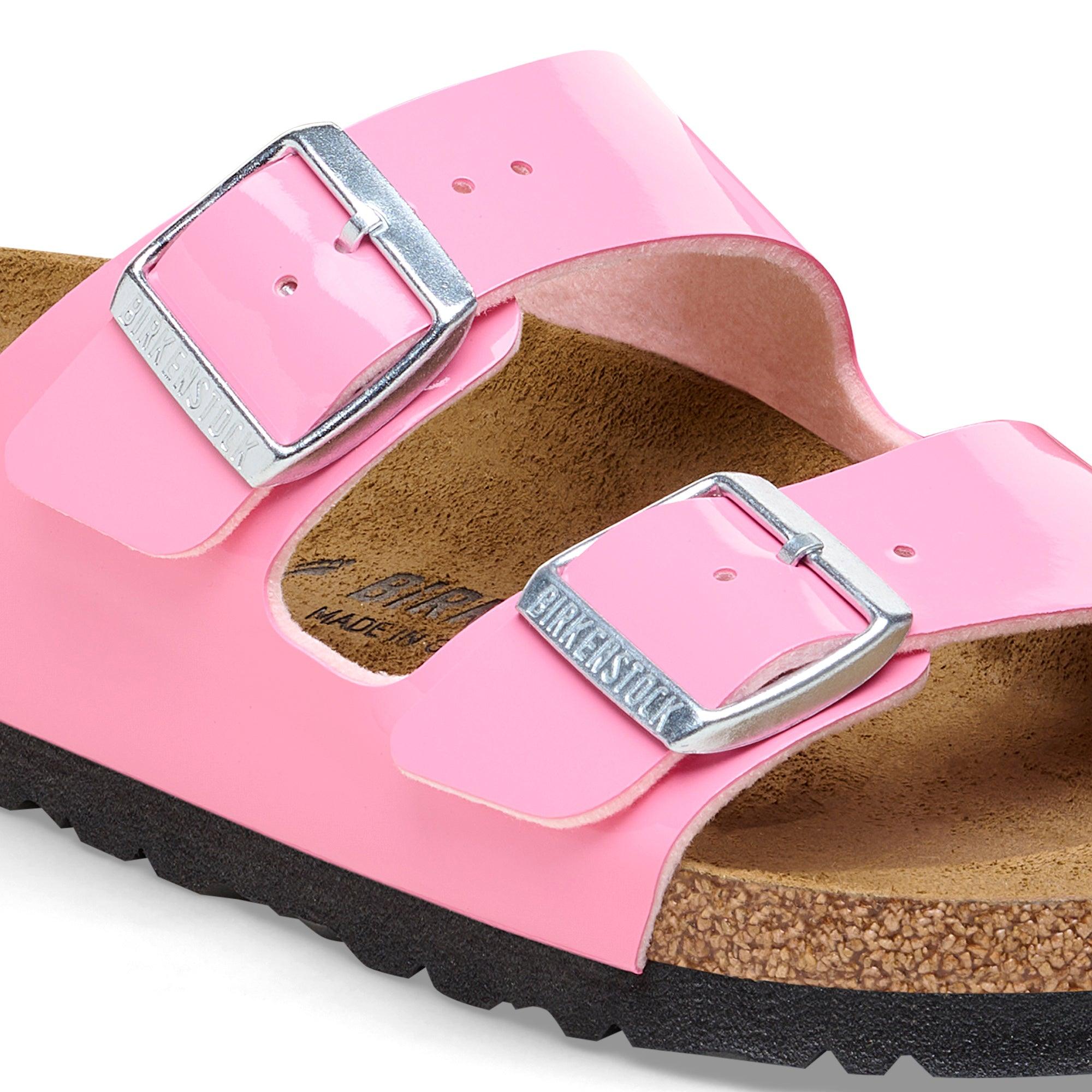 Birkenstock Arizona Birko-Flor Esmaltado Patent Candy Pink/Black - ECRU