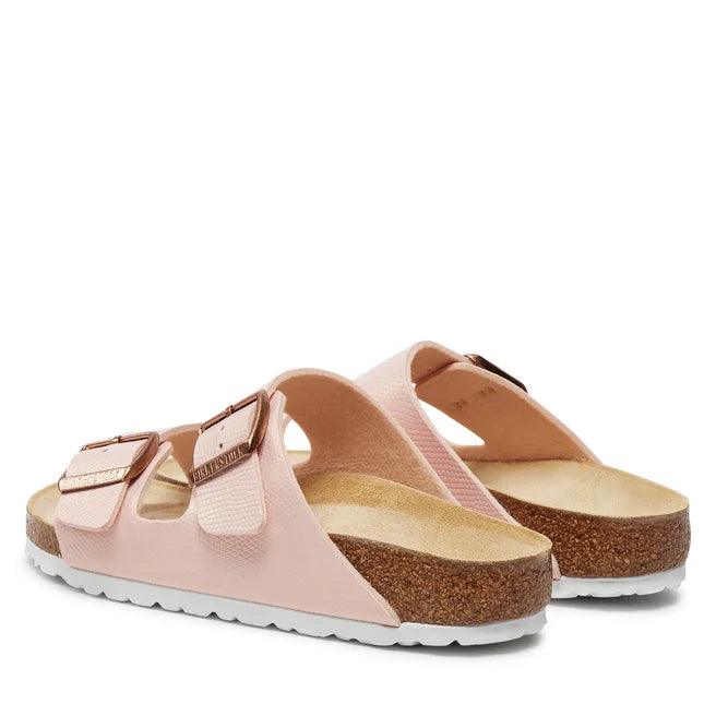 Birkenstock Arizona Birko-Flor Shiny Lizard Light Rose - ECRU