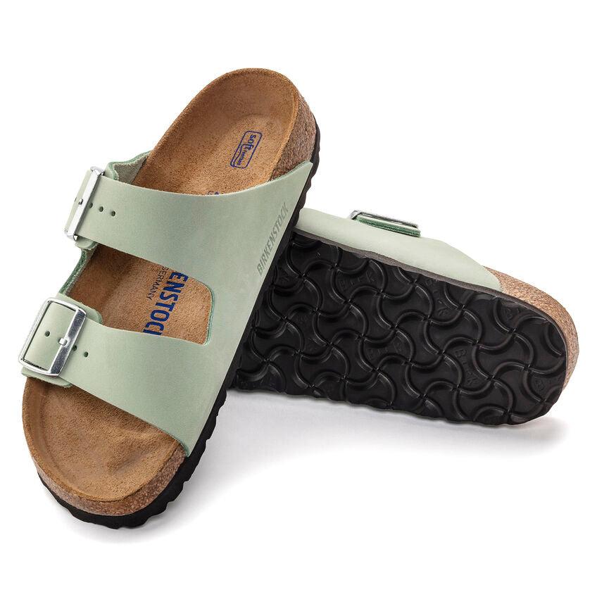 Birkenstock Arizona Plantilla Blanda Piel nubuc Matcha - ECRU