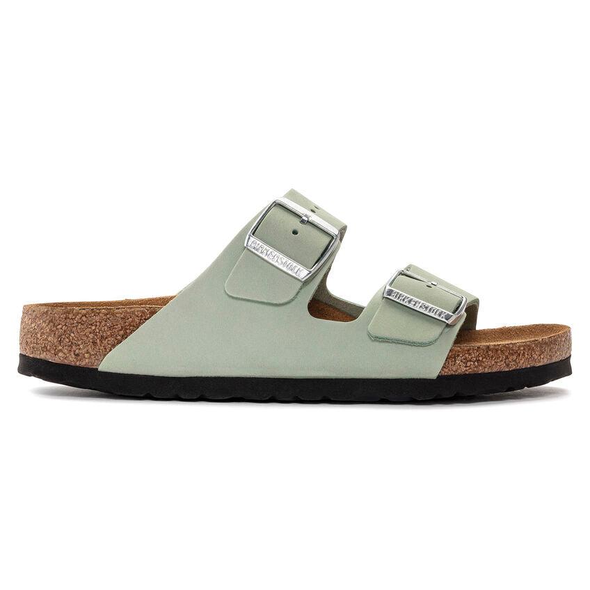 Birkenstock Arizona Plantilla Blanda Piel nubuc Matcha - ECRU