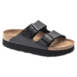 Birkenstock Arizona Platform Versión Vegana Birko-Flor Black Grooved - ECRU