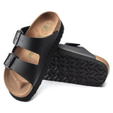 Birkenstock Arizona Platform Versión Vegana Birko-Flor Black Grooved - ECRU