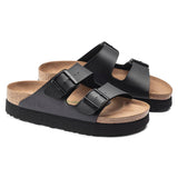 Birkenstock Arizona Platform Versión Vegana Birko-Flor Black Grooved - ECRU