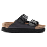 Birkenstock Arizona Platform Versión Vegana Birko-Flor Black Grooved - ECRU