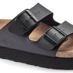 Birkenstock Arizona Platform Versión Vegana Birko-Flor Black Grooved - ECRU