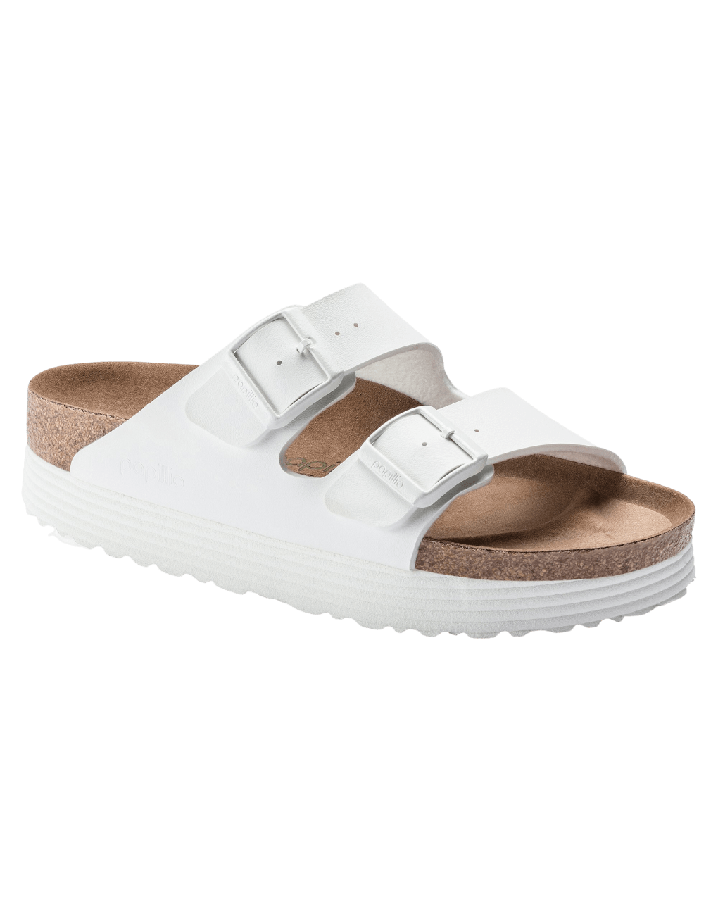 Birkenstock Arizona Platform Versión Vegana Birko-Flor White Grooved - ECRU