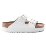 Birkenstock Arizona Platform Versión Vegana Birko-Flor White Grooved - ECRU