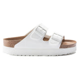 Birkenstock Arizona Platform Versión Vegana Birko-Flor White Grooved - ECRU