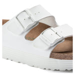 Birkenstock Arizona Platform Versión Vegana Birko-Flor White Grooved - ECRU