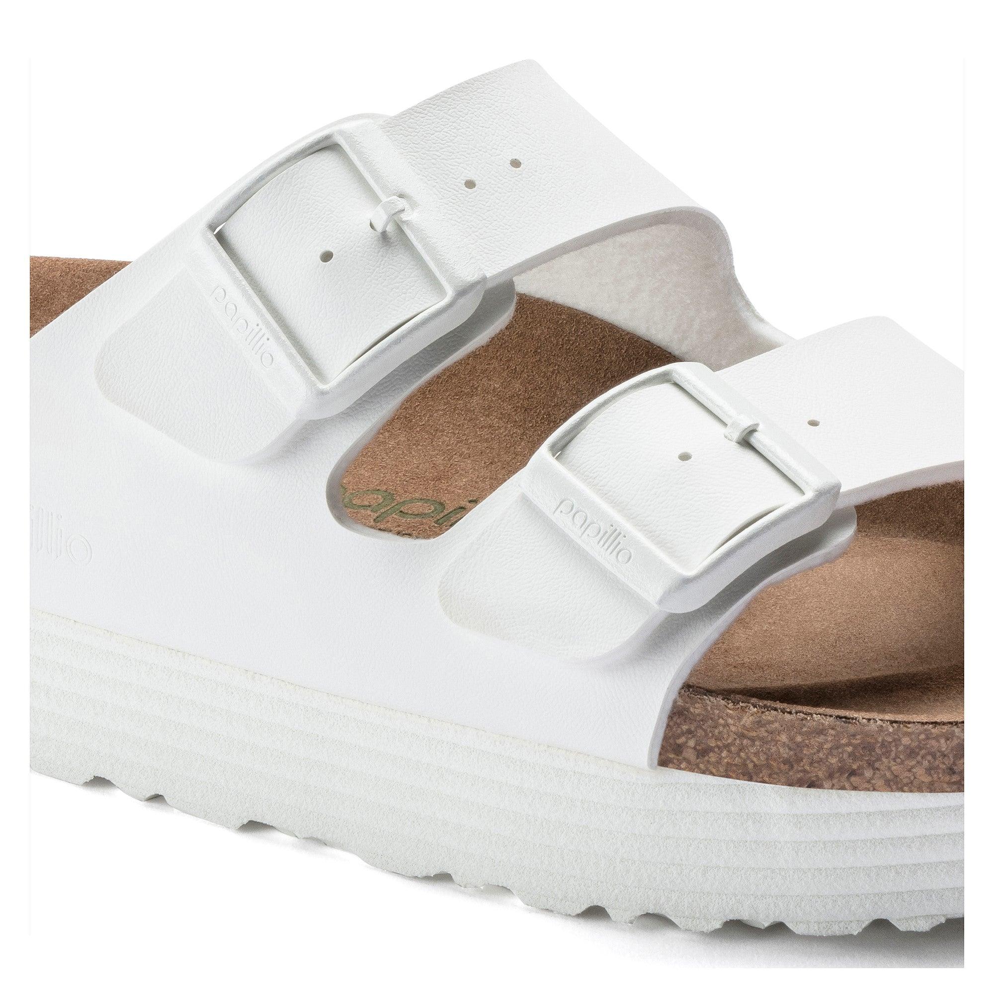 Birkenstock Arizona Platform Versión Vegana Birko-Flor White Grooved - ECRU