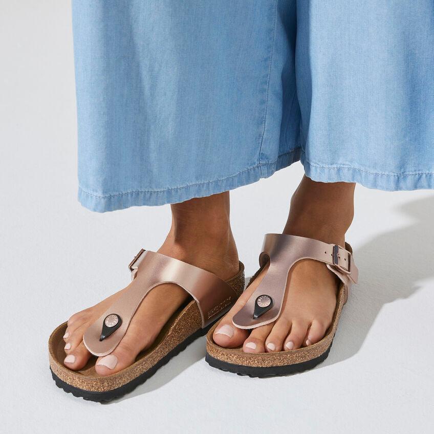 Birkenstock Gizeh Birko-Flor Metallic Copper - ECRU