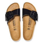 Birkenstock Madrid Big Buckle Birko-Flor Patent Black - ECRU