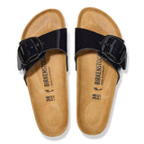 Birkenstock Madrid Big Buckle Birko-Flor Patent Black - ECRU