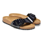 Birkenstock Madrid Big Buckle Birko-Flor Patent Black - ECRU