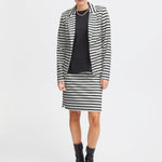 Blazer ICHI Kate Cloud Dancer Black Stripe - ECRU