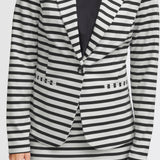 Blazer ICHI Kate Cloud Dancer Black Stripe - ECRU