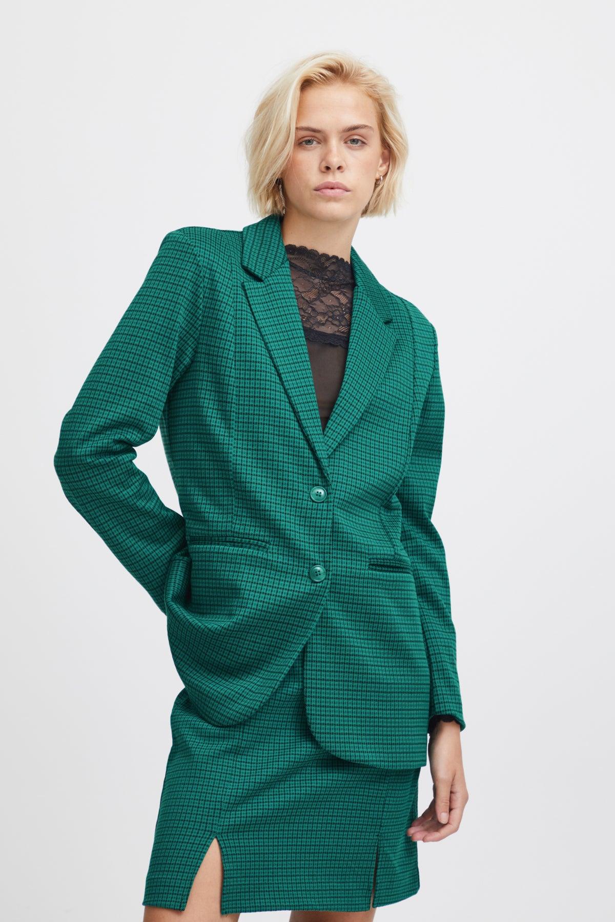 Blazer ICHI Kate Oversize Cameleon Cadmium Green - ECRU