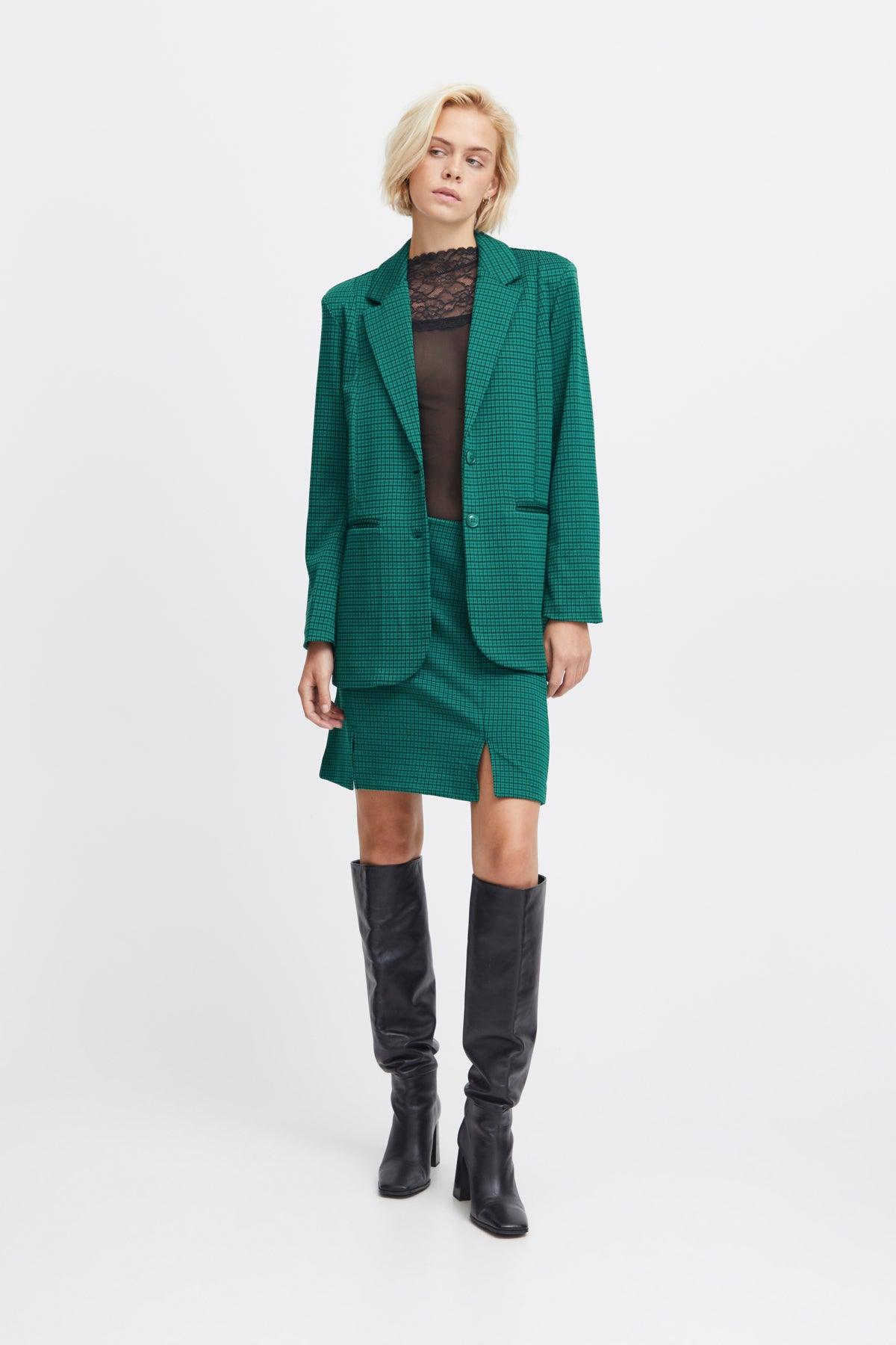 Blazer ICHI Kate Oversize Cameleon Cadmium Green - ECRU