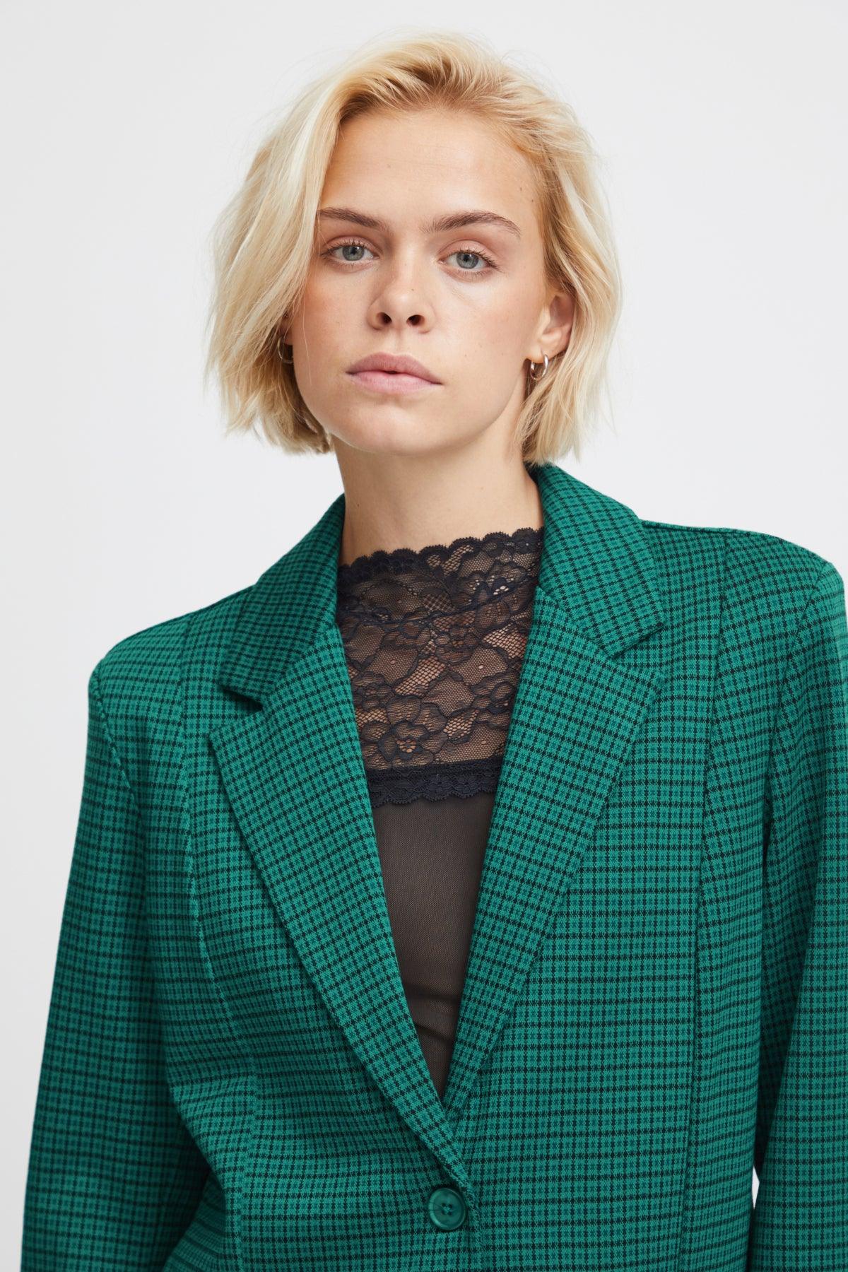 Blazer ICHI Kate Oversize Cameleon Cadmium Green - ECRU