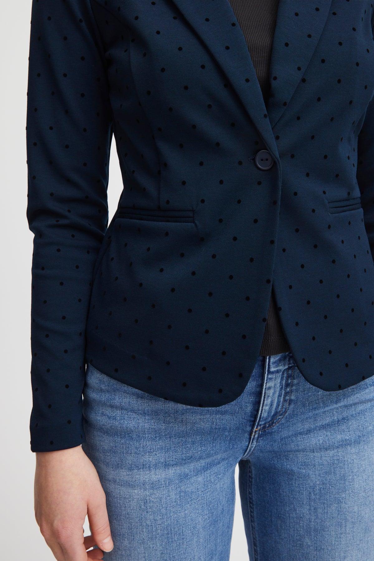 Blazer ICHI Kate Print Dot Total Eclipse - ECRU