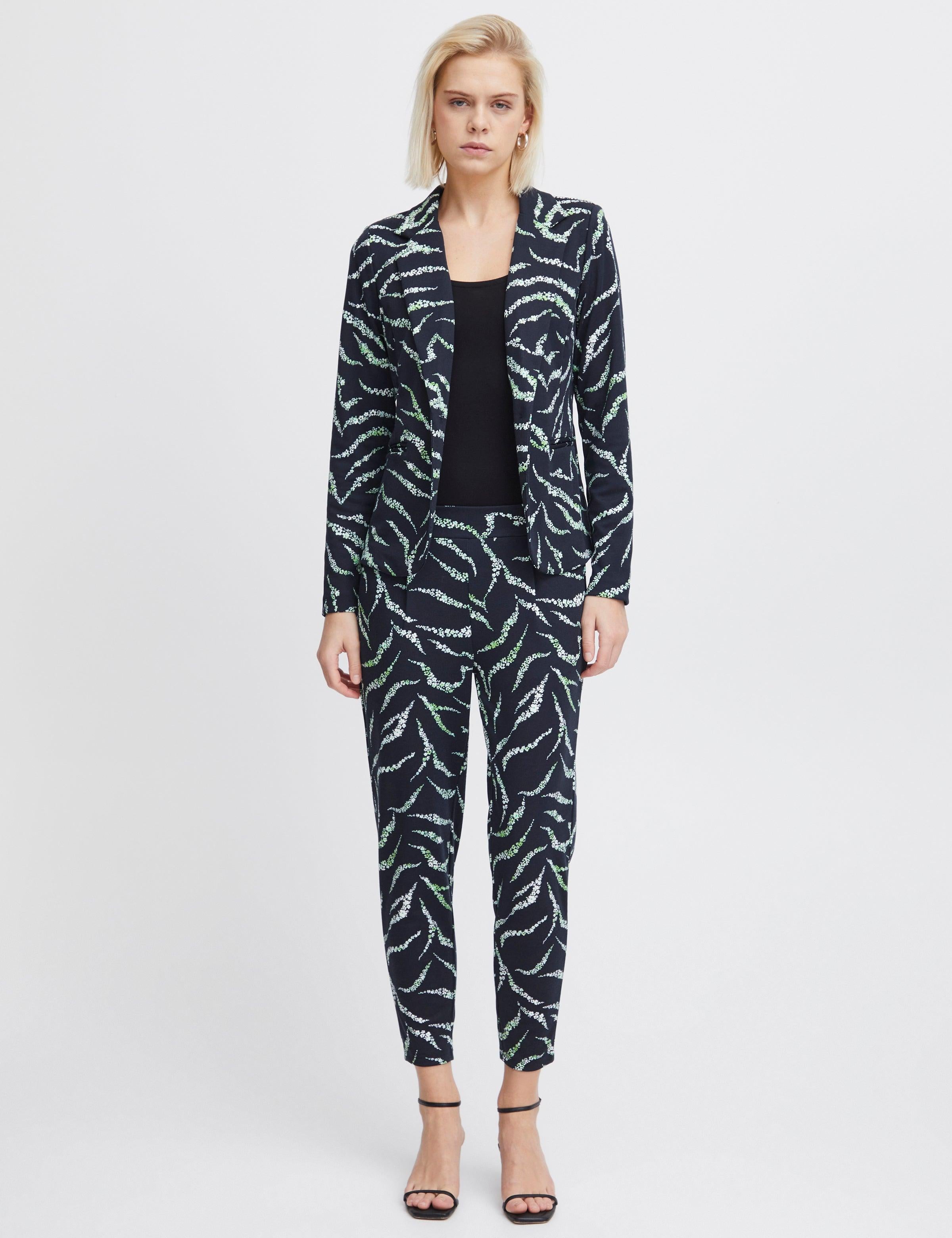 Blazer ICHI Kate Total Eclipse Zebra Flower - ECRU