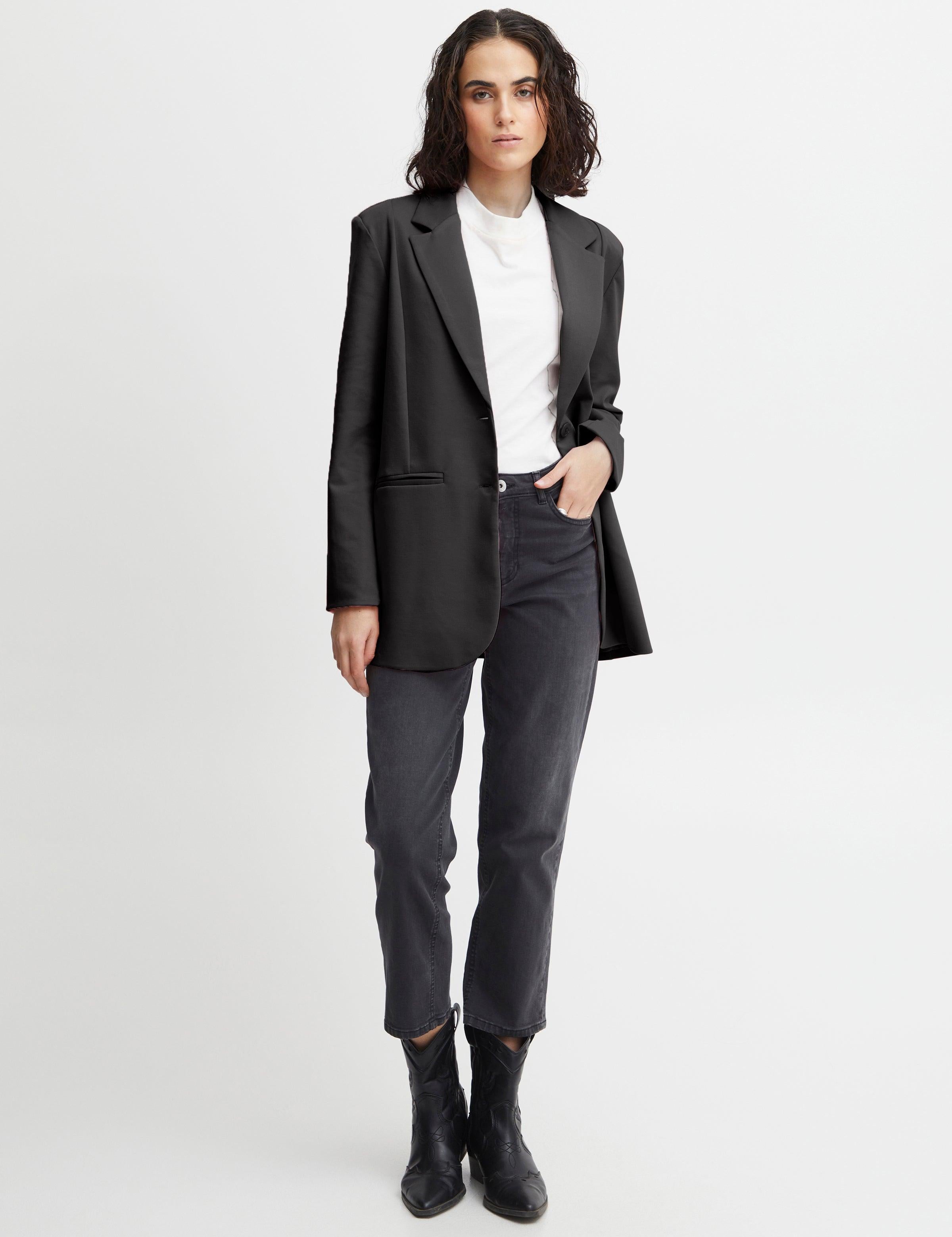 Blazer ICHI Oversize Kate Black - ECRU