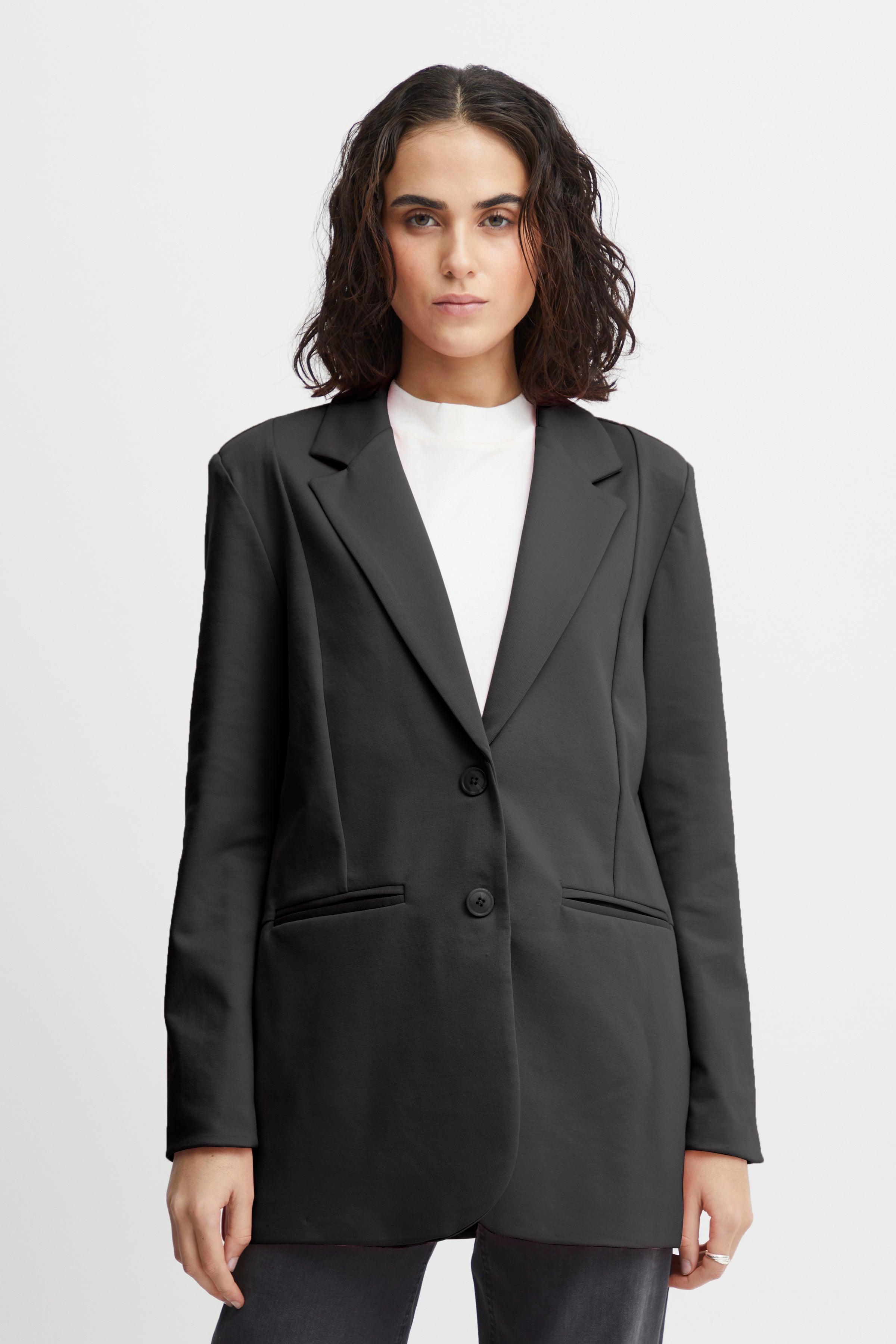 Blazer ICHI Oversize Kate Black - ECRU